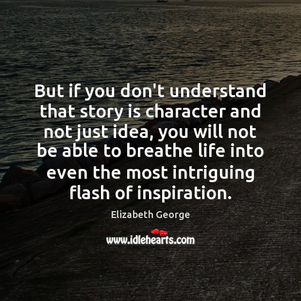 But if you don’t understand that story is character and not just Elizabeth George Picture Quote