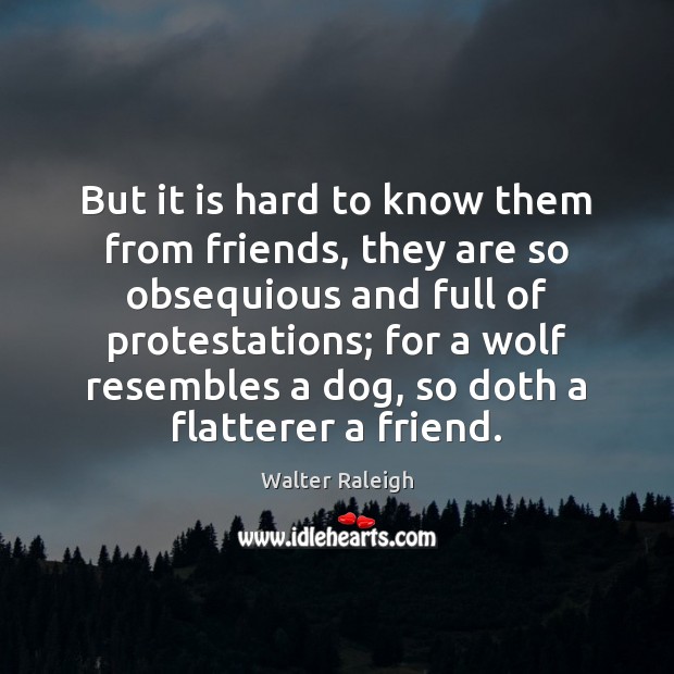 But it is hard to know them from friends, they are so Walter Raleigh Picture Quote