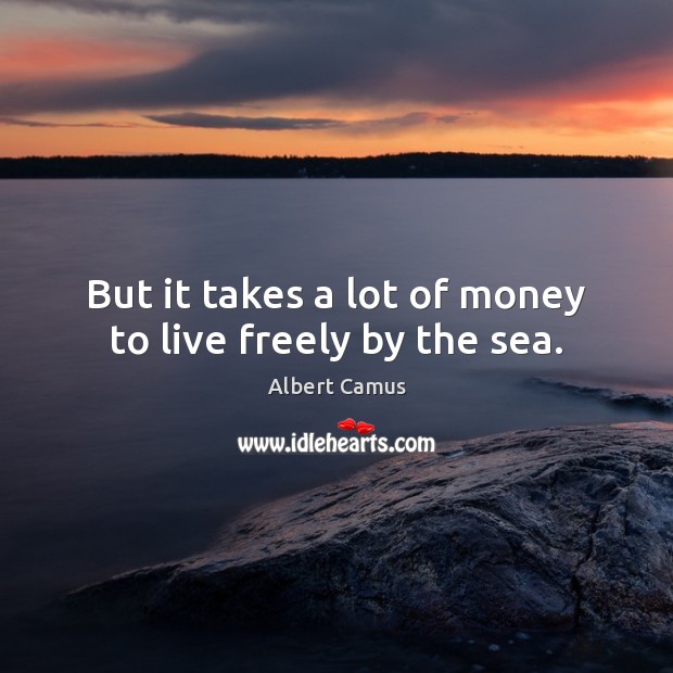 But it takes a lot of money to live freely by the sea. Albert Camus Picture Quote