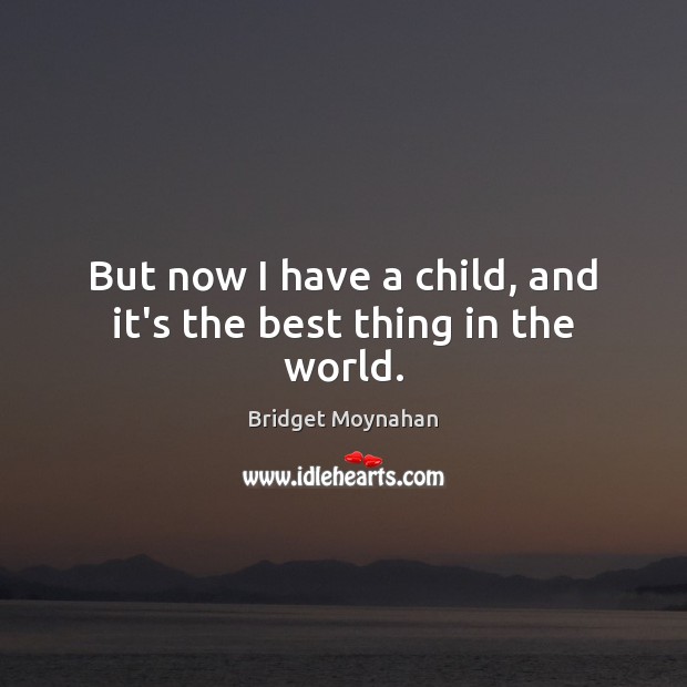 But now I have a child, and it’s the best thing in the world. Bridget Moynahan Picture Quote
