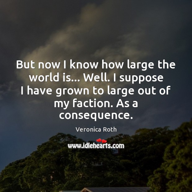 But now I know how large the world is… Well. I suppose Veronica Roth Picture Quote