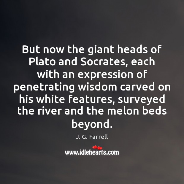 But now the giant heads of Plato and Socrates, each with an J. G. Farrell Picture Quote