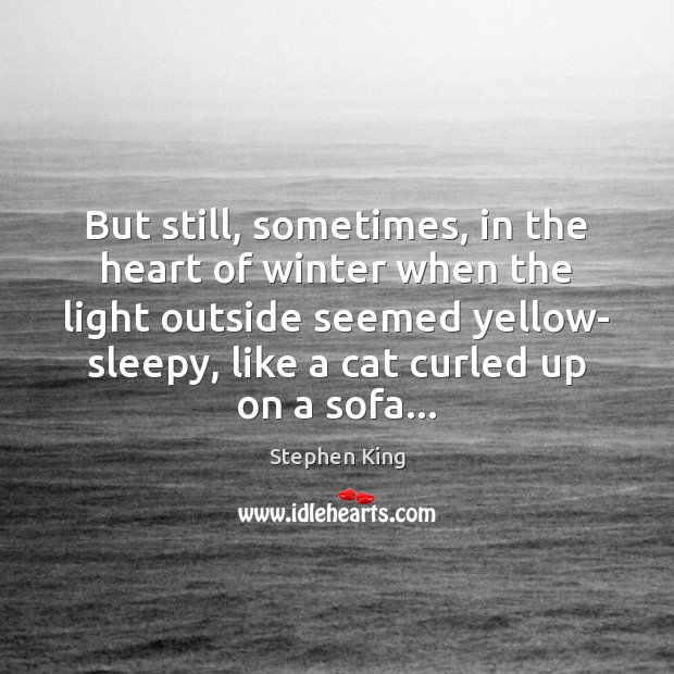 But still, sometimes, in the heart of winter when the light outside Stephen King Picture Quote