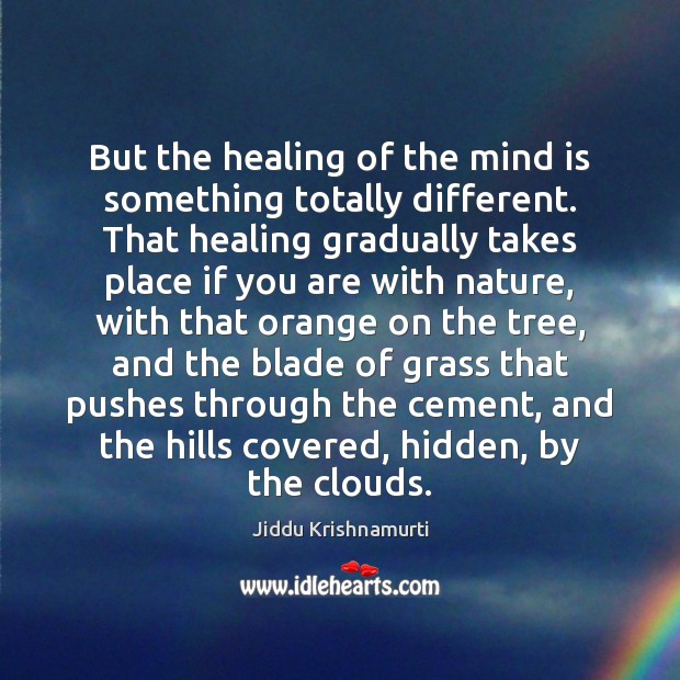 But the healing of the mind is something totally different. That healing Hidden Quotes Image