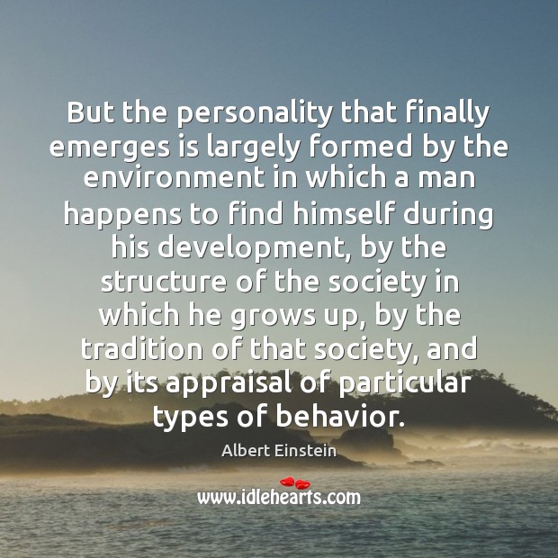 But the personality that finally emerges is largely formed by the environment Image