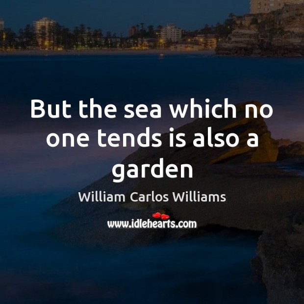 But the sea which no one tends is also a garden William Carlos Williams Picture Quote