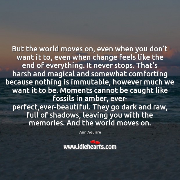 But the world moves on, even when you don’t want it Ann Aguirre Picture Quote
