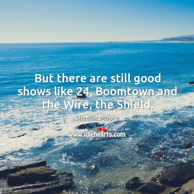 But there are still good shows like 24, boomtown and the wire, the shield. Shemar Moore Picture Quote