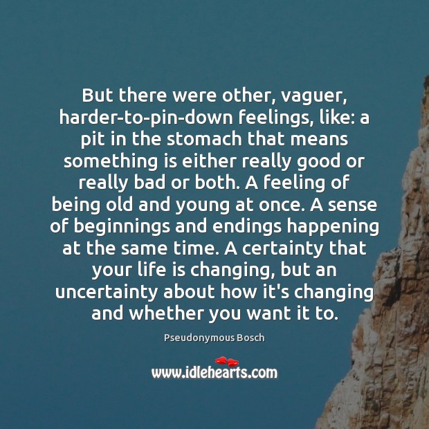 But there were other, vaguer, harder-to-pin-down feelings, like: a pit in the Life Quotes Image