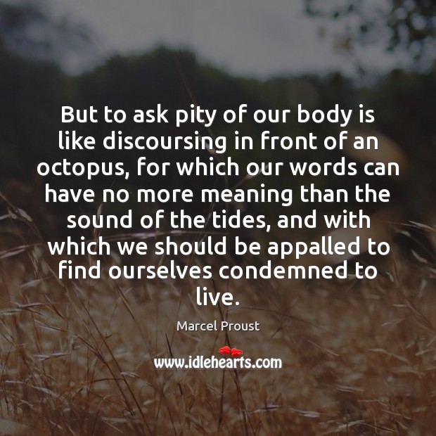 But to ask pity of our body is like discoursing in front Image