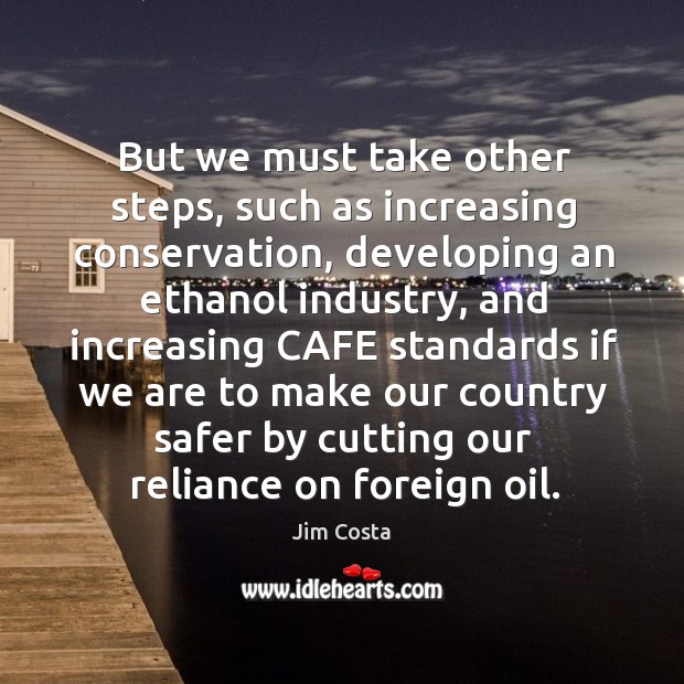 But we must take other steps, such as increasing conservation Jim Costa Picture Quote