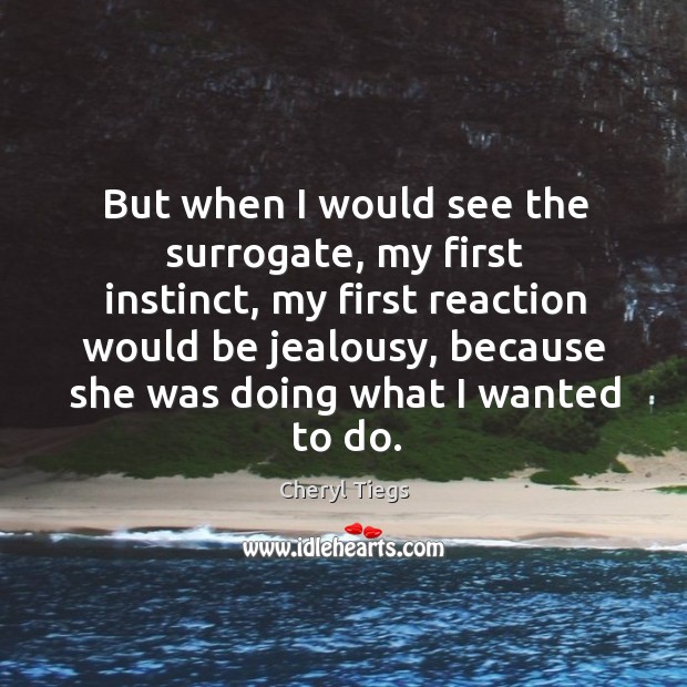 But when I would see the surrogate, my first instinct Cheryl Tiegs Picture Quote