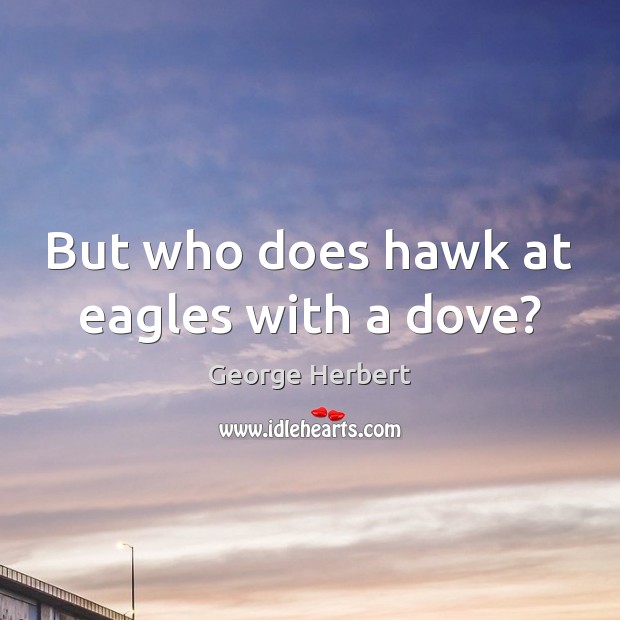 But who does hawk at eagles with a dove? George Herbert Picture Quote