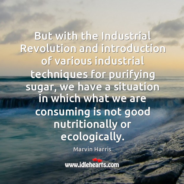 But with the industrial revolution and introduction of various industrial techniques Marvin Harris Picture Quote