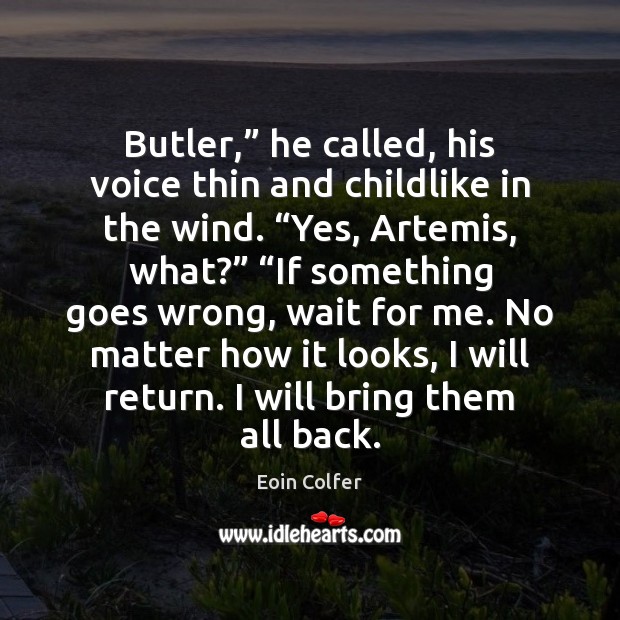 Butler,” he called, his voice thin and childlike in the wind. “Yes, Eoin Colfer Picture Quote