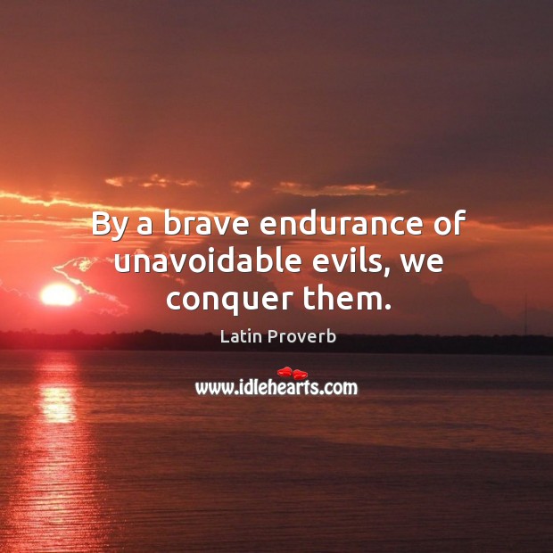 By a brave endurance of unavoidable evils, we conquer them. Image