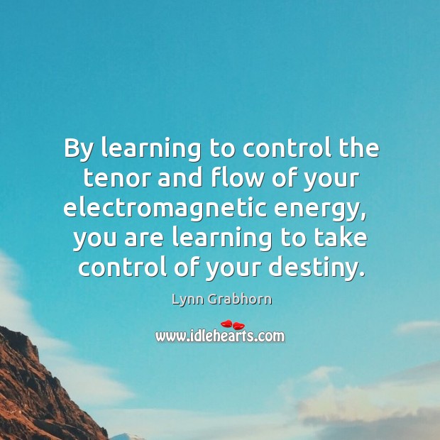 By learning to control the tenor and flow of your electromagnetic energy, Lynn Grabhorn Picture Quote