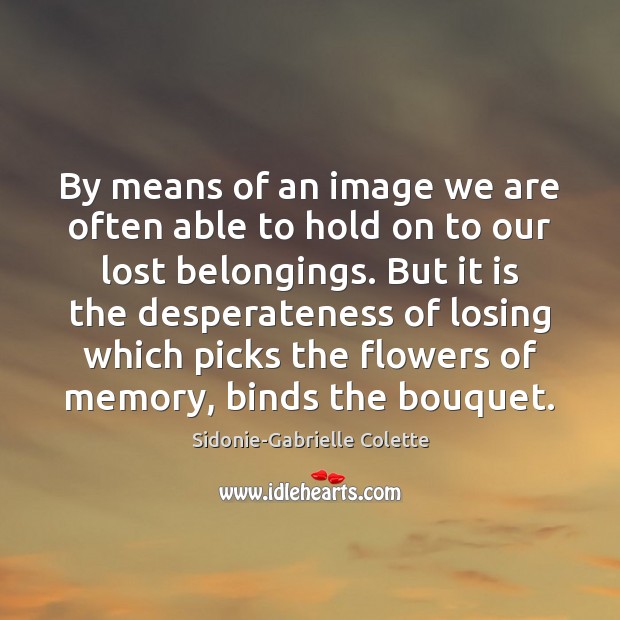 By means of an image we are often able to hold on Sidonie-Gabrielle Colette Picture Quote