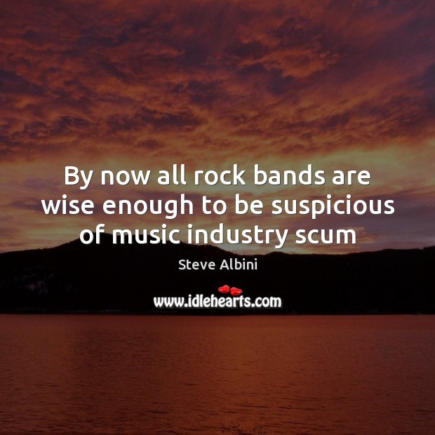 By now all rock bands are wise enough to be suspicious of music industry scum Steve Albini Picture Quote