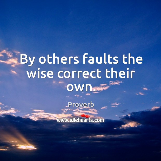 By others faults the wise correct their own. Image