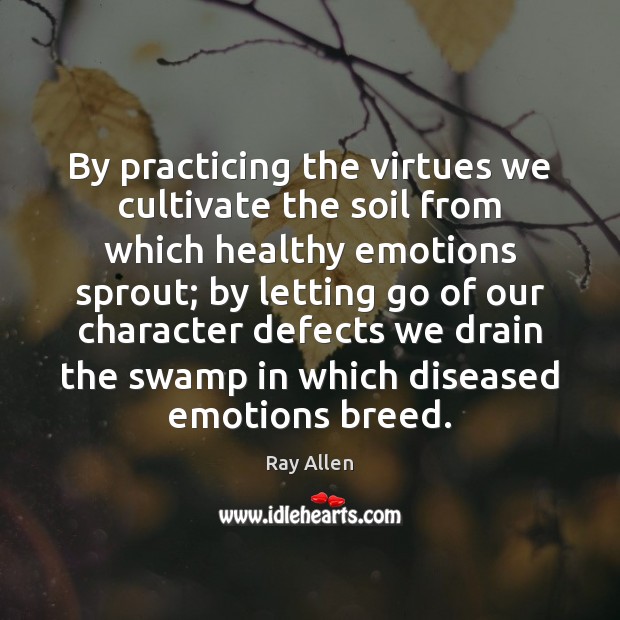 By practicing the virtues we cultivate the soil from which healthy emotions Image