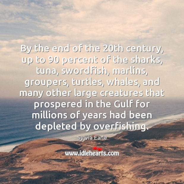 By the end of the 20th century, up to 90 percent of the Sylvia Earle Picture Quote