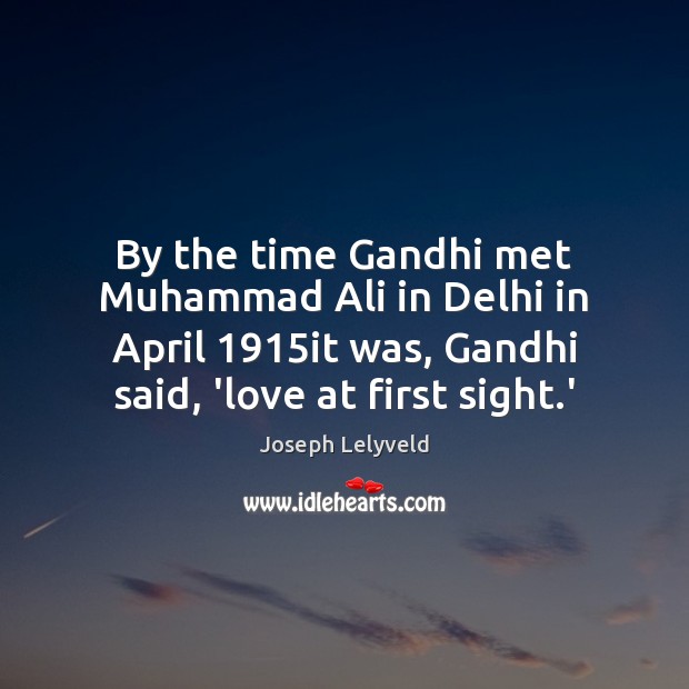 By the time Gandhi met Muhammad Ali in Delhi in April 1915it Joseph Lelyveld Picture Quote