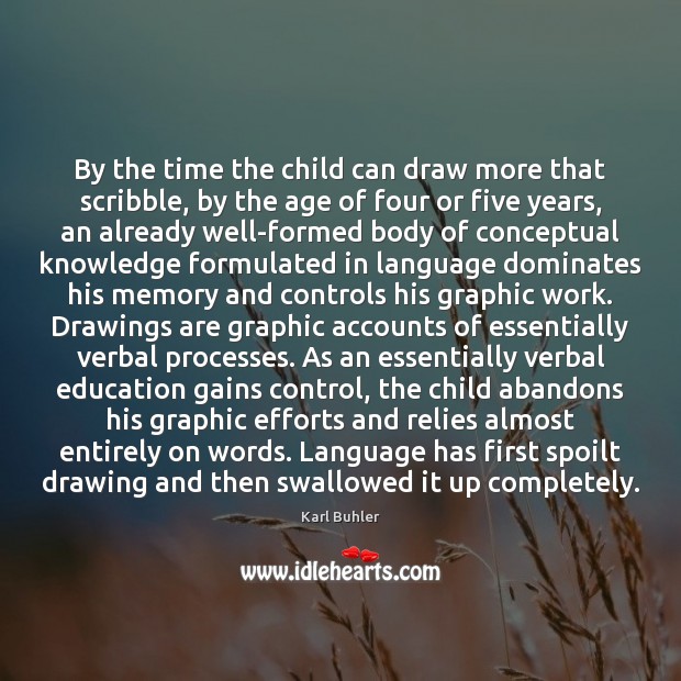 By the time the child can draw more that scribble, by the Karl Buhler Picture Quote
