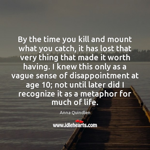 By the time you kill and mount what you catch, it has Anna Quindlen Picture Quote