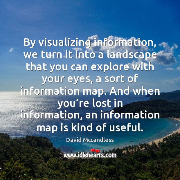 By visualizing information, we turn it into a landscape that you can 