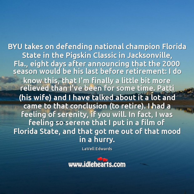 BYU takes on defending national champion Florida State in the Pigskin Classic Image