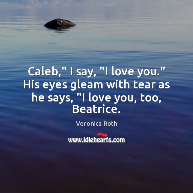 Caleb,” I say, “I love you.” His eyes gleam with tear as I Love You Quotes Image