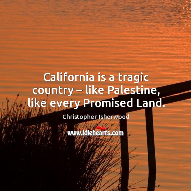 California is a tragic country – like palestine, like every promised land. Image