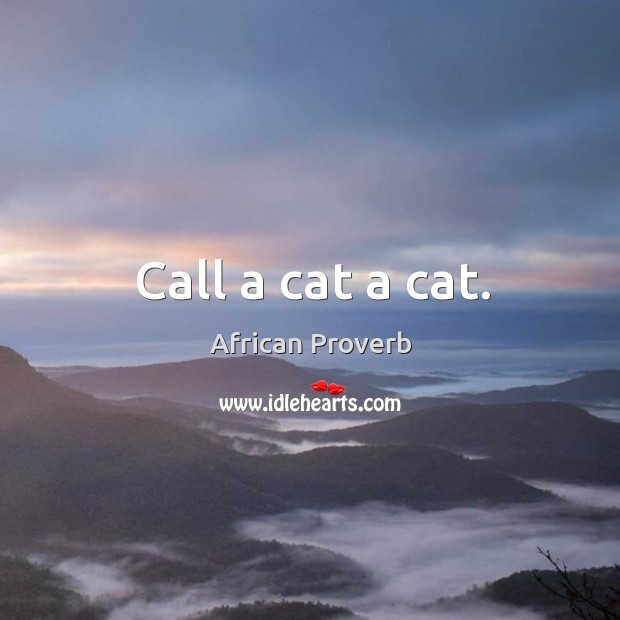 Call a cat a cat. Image