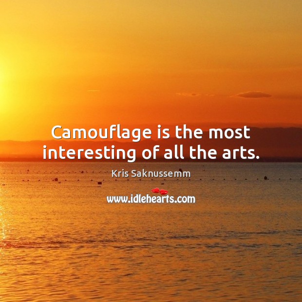 Camouflage is the most interesting of all the arts. Image