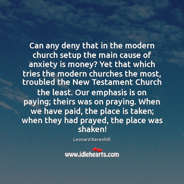 Can any deny that in the modern church setup the main cause Image
