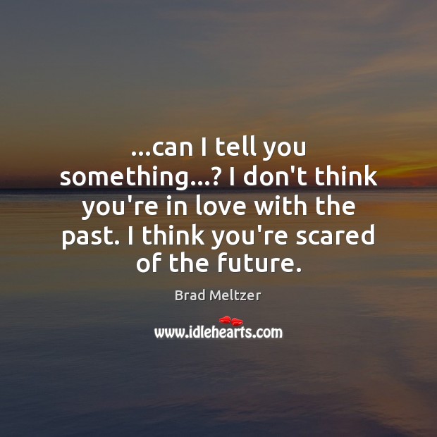 …can I tell you something…? I don’t think you’re in love with Brad Meltzer Picture Quote