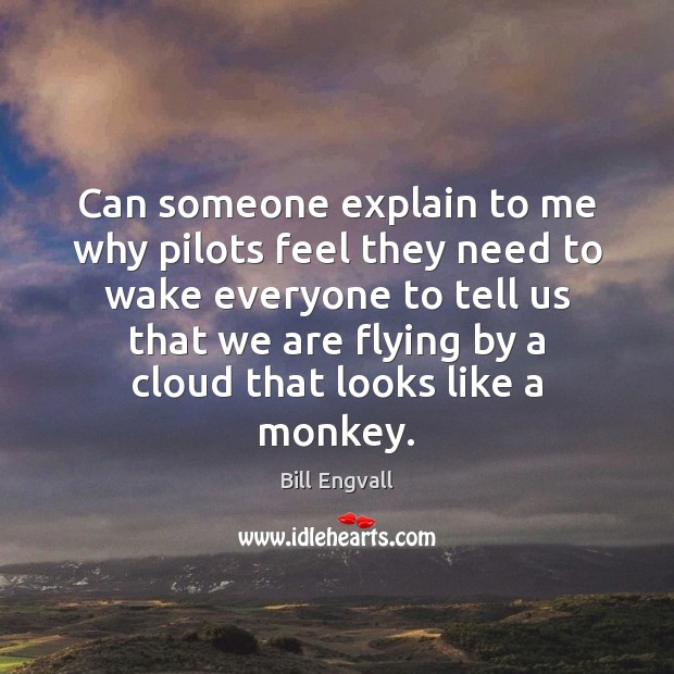 Can someone explain to me why pilots feel they need to wake Bill Engvall Picture Quote