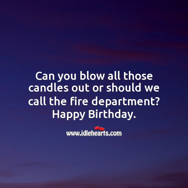 Can you blow all those candles out or should we call the fire department? Happy Birthday Messages Image