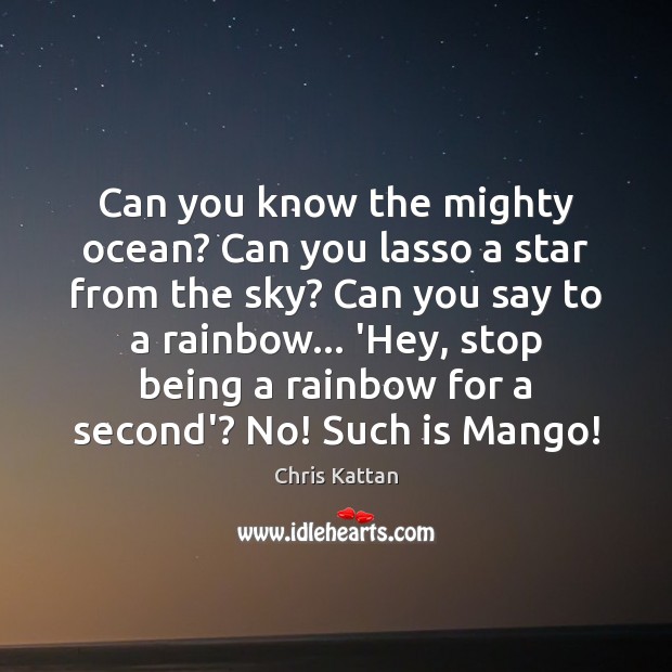 Can you know the mighty ocean? Can you lasso a star from Chris Kattan Picture Quote