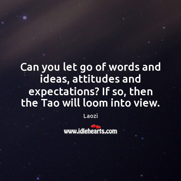 Can you let go of words and ideas, attitudes and expectations? If Laozi Picture Quote
