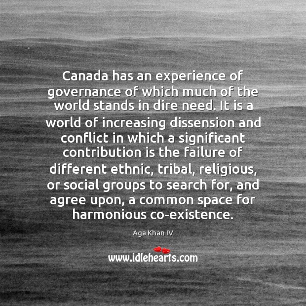 Canada has an experience of governance of which much of the world Image
