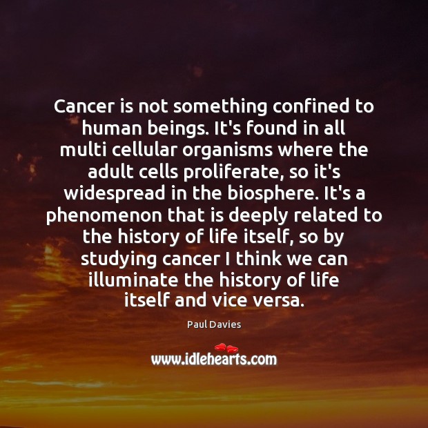 Cancer is not something confined to human beings. It’s found in all Image