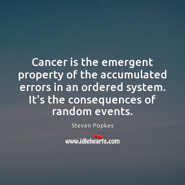 Cancer is the emergent property of the accumulated errors in an ordered Image