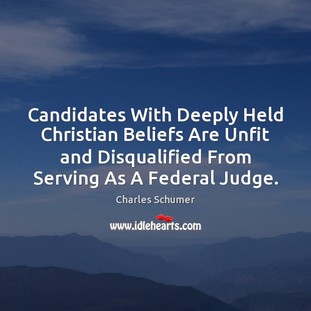 Candidates With Deeply Held Christian Beliefs Are Unfit and Disqualified From Serving Image
