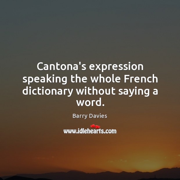 Cantona’s expression speaking the whole French dictionary without saying a word. Image
