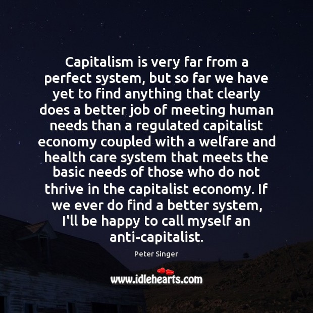 Capitalism is very far from a perfect system, but so far we Image