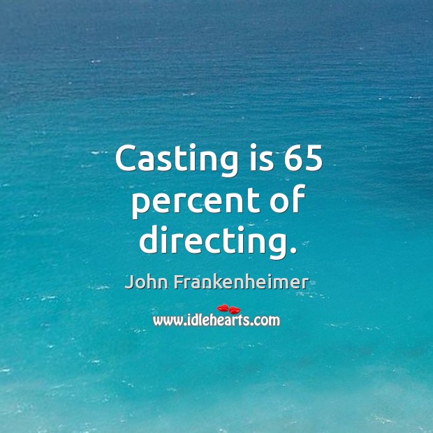 Casting is 65 percent of directing. John Frankenheimer Picture Quote
