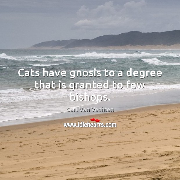 Cats have gnosis to a degree that is granted to few bishops. Carl Van Vechten Picture Quote
