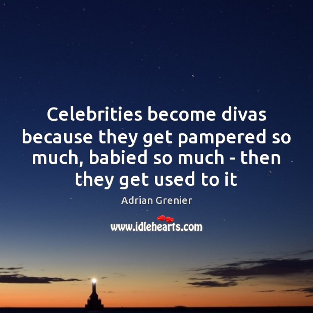 Celebrities become divas because they get pampered so much, babied so much Adrian Grenier Picture Quote